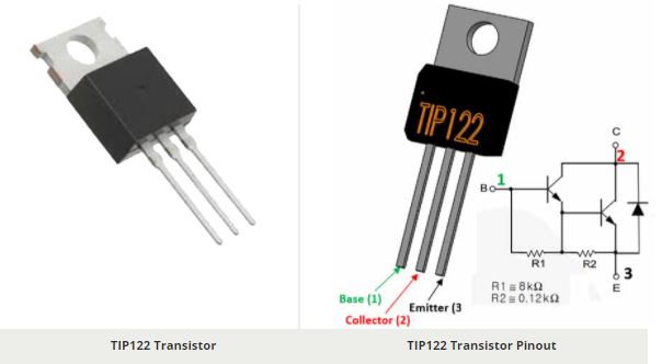 transistor base emitter collector identification 2n3055